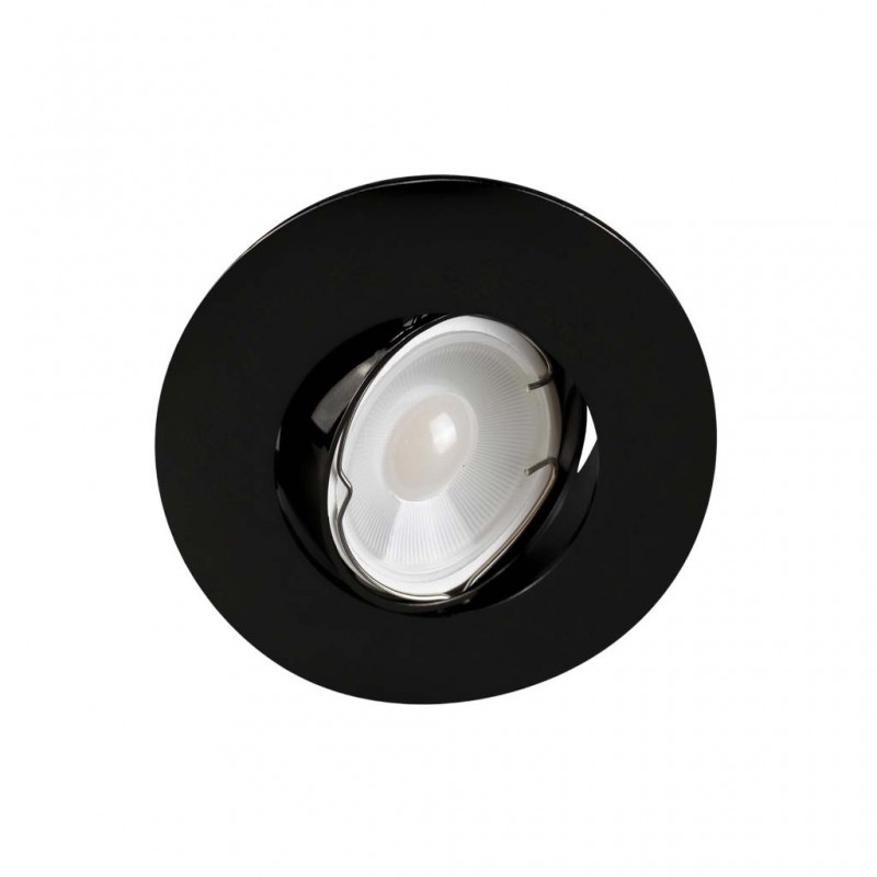 ARO EMPOTRABLE REDONDO ORIENTABLE CROMO NEGRO BRILLO 103mm