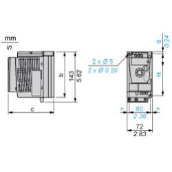 ATV12H037M2 - VARIADOR ATV12 0.37kW-0.55hp -200..240V SCHNEIDER