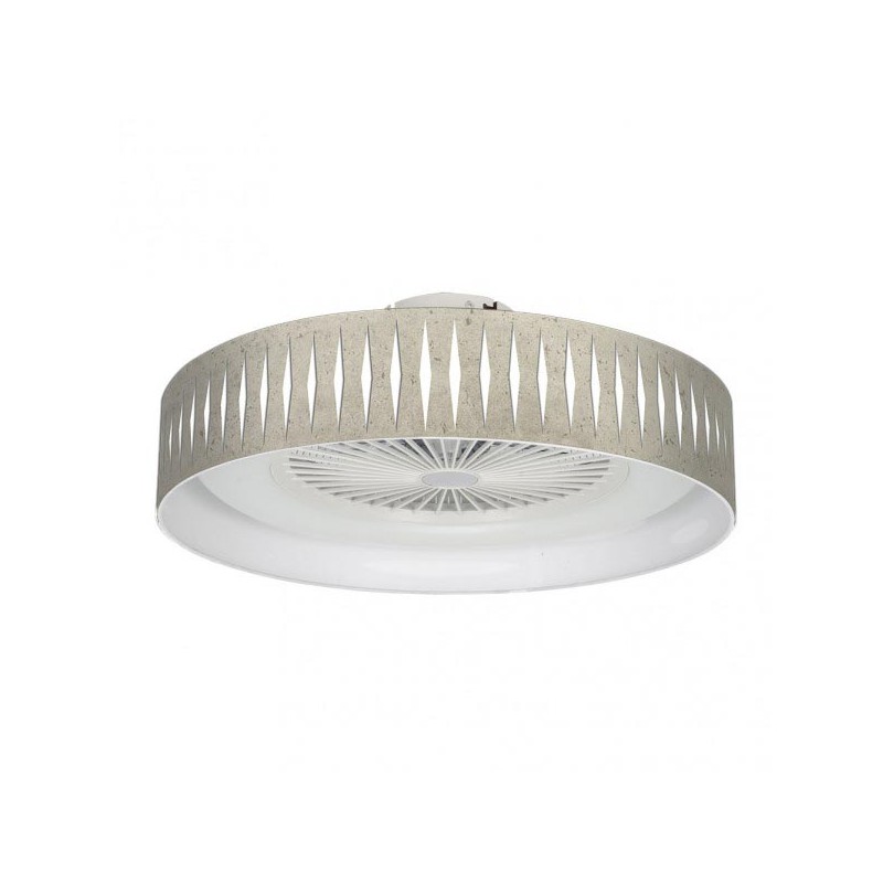 VENTILADOR TECHO LED 72W 3000-6000K "PIRON" CEMENTO GRIS-BLANCO C/MANDO