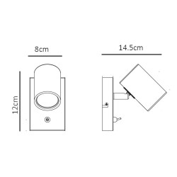 APLIQUE DE PARED 1 LUZ GU10 "CURIE" ACABADO BRONCE-NEGRO