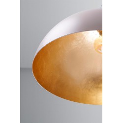 LÁMPARA COLGANTE AME 1xE27 Ø50cm BLANCO MATE-PAN ORO