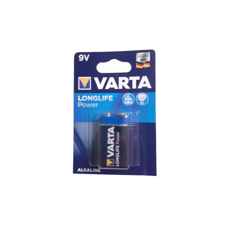 PILA ALKALINA 6LR61  VARTA LONGLIFE POWER 9V (Blister 1 unidad)