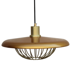 LÁMPARA COLGANTE REJILLA ORO 1xE27  Regx35x35 Cm