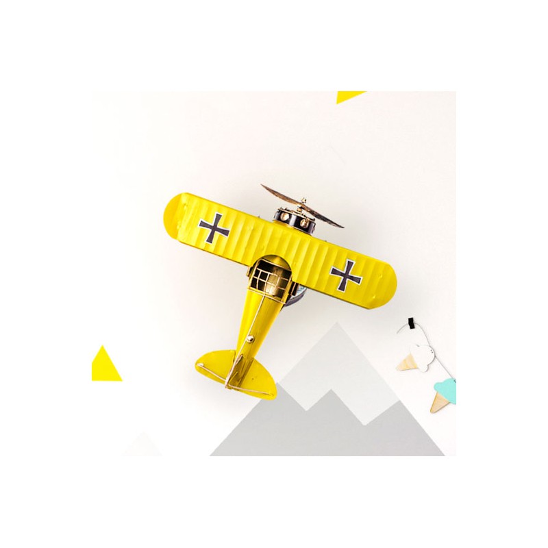 Aplique-pared-infantil-avión-amarillo-2-Kelektron-612