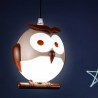 LÁMPARA DE TECHO COLGANTE BUHO,COLOR MARRÓN, 1xE14, "OWL 1" INFANTIL, JUVENIL