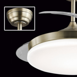 VENTILADOR DE TECHO 54W LED,MOTOR DC, MALTA CUERO 50CMS 3 PALAS