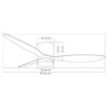 VENTILADOR DE TECHO 18W LED,MOTOR DC, RENO BLANCO 132 CM, 3 PALAS