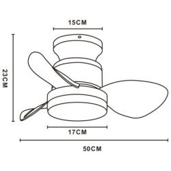 VENTILADOR DE TECHO 18W LED, MOTOR DC, SALENTO VERDE 55CM 3 PALAS