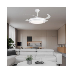 VENTILADOR DE TECHO 72W LED,MOTOR DC,KORFU, BLANCO, 4 ASPAS Ø50cm