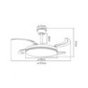 VENTILADOR DE TECHO 72W LED,MOTOR DC,KORFU, BLANCO, 4 ASPAS Ø50cm