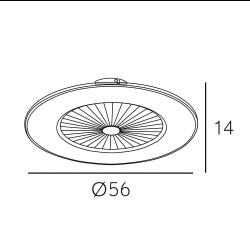 VENTILADOR TECHO LED 48W BOFU 2400lm 5 ASPAS  REGULABLE C/MANDO COLOR CAFÉ